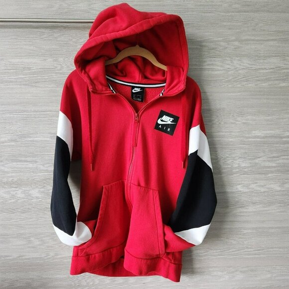 Nike Air Mens Red Athleisure Long Sleeve Pockets Full Zip Hoodie Jacket US Sz S - Picture 5 of 16